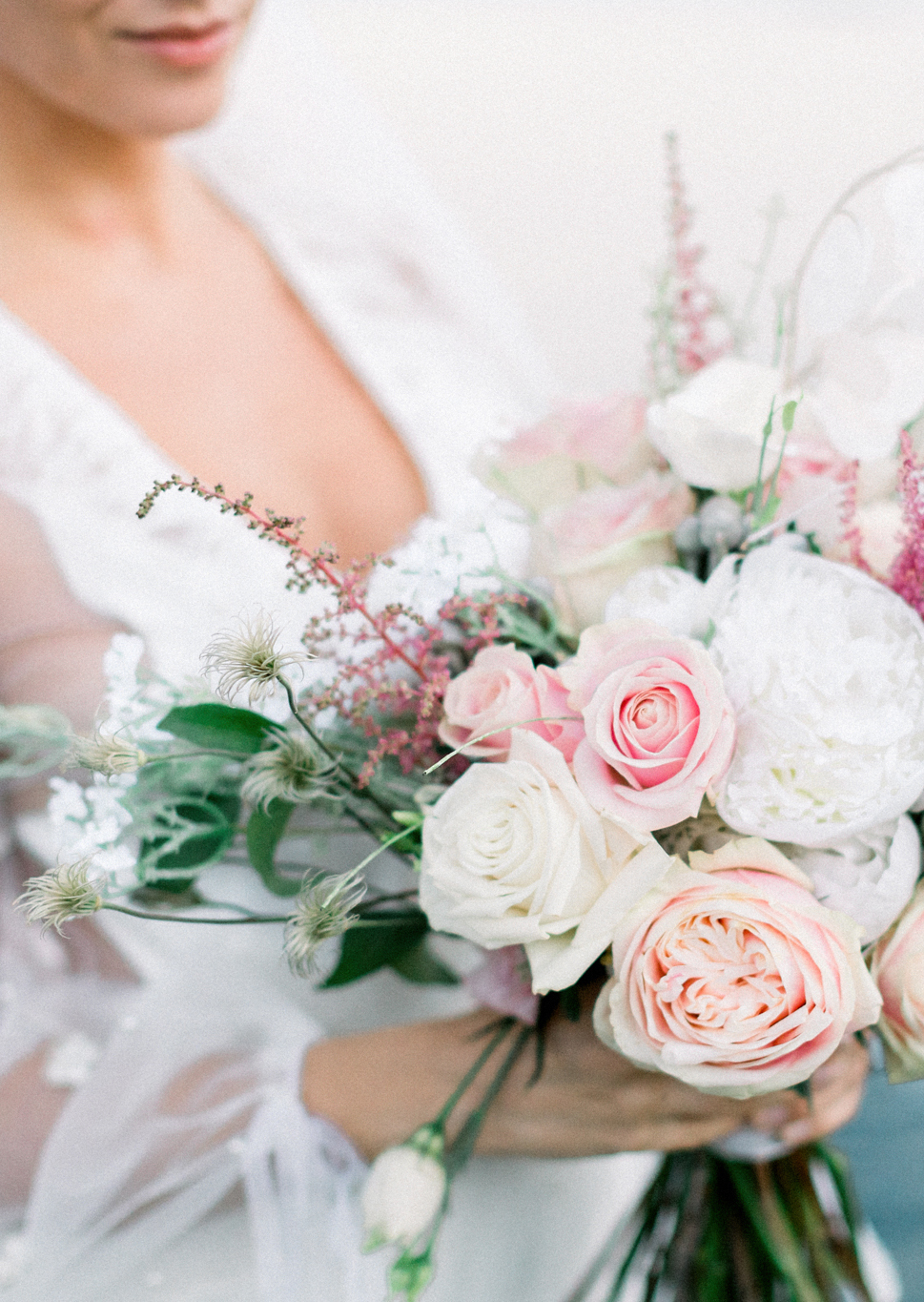 bouquet de la mariée rose et blanc
