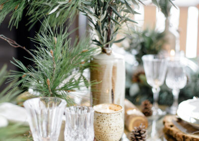Mariage en Hiver à Bolquère : décoration de table