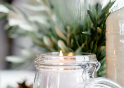 Mariage en Hiver à Bolquère : décoration de table