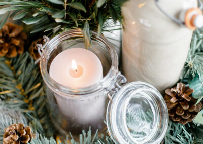Mariage en Hiver à Bolquère : décoration de table