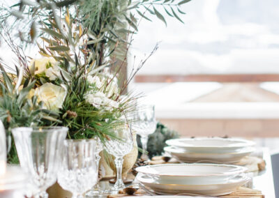Mariage en Hiver à Bolquère : décoration de table