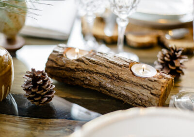 Mariage en Hiver à Bolquère : décoration de table