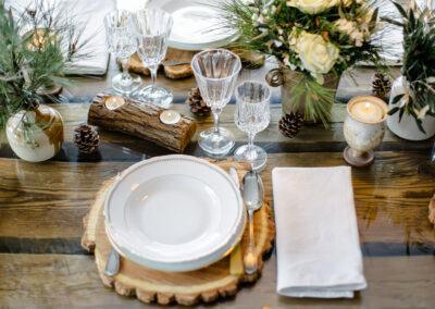 Mariage en Hiver à Bolquère : décoration de table