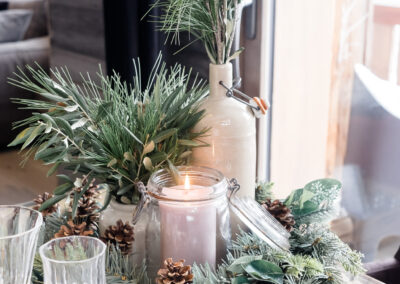 Mariage en Hiver à Bolquère : décoration de table