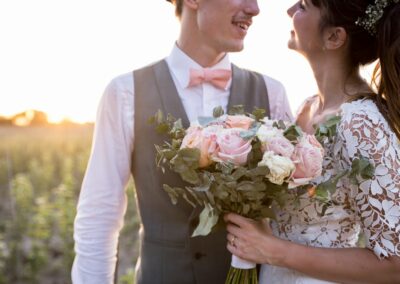 zoom sur le bouquet de la mariée